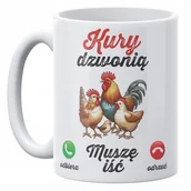 Kubki - Kubek ceramiczny 330 ml Kury Dzwonią Kubek dla Hodowcy Kur Zabawny Prezent - miniaturka - grafika 1
