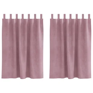 Zasłony vidaXL Ciemnoróżowe Poliester 140 x 140 cm Wstawki dekoracyjne - Zasłony - miniaturka - grafika 1