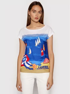 Koszulki i topy damskie - Ralph Lauren Lauren T-Shirt Ssl 200837689001 Biały Regular Fit - grafika 1
