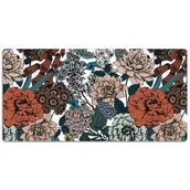 Podkładki na biurko - Podkładka mata ochrona biurka Kwiaty retro 120x60cm, Dywanomat - miniaturka - grafika 1
