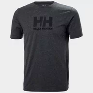 Koszulki sportowe męskie - Męski t-shirt z nadrukiem HELLY HANSEN HH LOGO T-SHIRT - szary - miniaturka - grafika 1