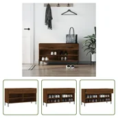 Szafki na buty - The Living Store Ławka na buty brązowy dąb 102x35x55 cm Materiał drewnopochodny - miniaturka - grafika 1