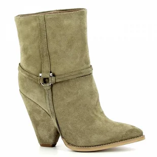 Oliwkowe kowbojki na obcasie CARINII - Carinii - Botki damskie - miniaturka - grafika 1