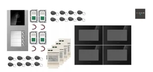 Zestaw wideodomofon 4-rodzinny WiFi  4xM10W-X + stacja bramowa S11-4 - Vidos - Wideodomofony - miniaturka - grafika 1