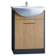 Szafki łazienkowe - Szafka pod umywalkę SLIM SL2 czarny / dąb artisan - miniaturka - grafika 1