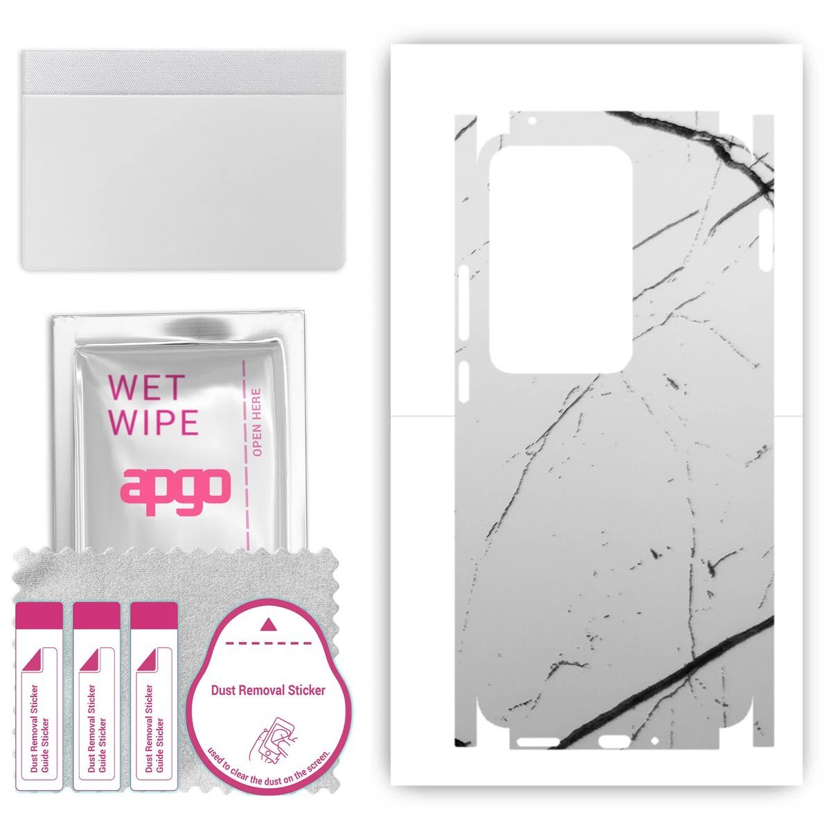 Folia naklejka skórka strukturalna na TYŁ+BOKI do Oppo Reno11 F - Marmur Biały - apgo SKINS