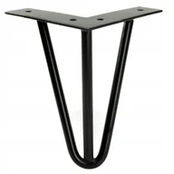 Meble modułowe i akcesoria - Nóżka meblowa metalowa noga Hairpin Loft czarna wysokość 15 cm 3 pręty fi10 - miniaturka - grafika 1