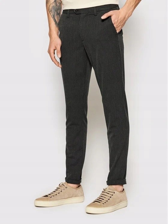 JACK&JONES CASUAL PROSTE SPODNIE MĘSKIE GŁADKIE CZARNE 27/32 5DA
