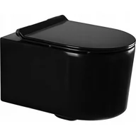 Miski WC - Miska WC Rimless z deską wolnoopadającą slim MEXEN Sofia, czarna matowa - miniaturka - grafika 1
