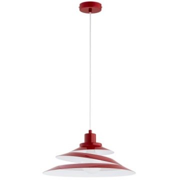 Lampa wisząca Alfa Balsa czerwono-biała wstążka 1xE27 IP20 90cm