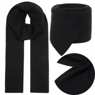 Apaszki i szaliki męskie - MĘSKI CZARNY SZAL KLASYCZNY SZALIK JESIENNY ZIMOWY UNISEX 180x22cm - miniaturka - grafika 1