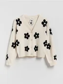 Swetry dla dziewczynek - Reserved - Wzorzysty kardigan z wiskozą - wielobarwny - miniaturka - grafika 1