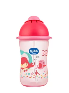WEE BABY KUBEK ZE SŁOMKĄ 380ML RÓŻOWY - Kubki dla dzieci - miniaturka - grafika 1