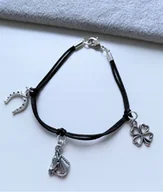 Bransoletki - bransoletka sznurek charms doczepki KOŃ PODKOWA - miniaturka - grafika 1