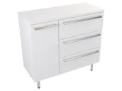 Szafki łazienkowe - Szafka Stojąca Z Blatem ATH 90 cm K Prawa - Biały Mat - Uchwyty Stal Szczotkowana - miniaturka - grafika 1