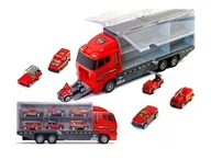 Zabawki zdalnie sterowane - Samochód Ciężarówka TIR transporter czerwony straż pożarna auta 10 sztuk - miniaturka - grafika 1
