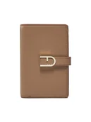 Portfele - Furla Duży Portfel Damski Flow S Compact Wallet WP00401-BX2045-1257S-1007 Beżowy - miniaturka - grafika 1