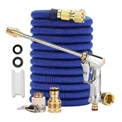 Węże ogrodowe i zraszacze - Wąż ogrodowy spiralny 45m rozciągliwy + Pistolet - miniaturka - grafika 1