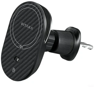 Uchwyt samochodowy z ładowarką bezprzewodową PITAKA MagEZ Pro 2 Qi2 15W NFC Magsafe czarno szary - Uchwyty samochodowe do telefonów - miniaturka - grafika 1
