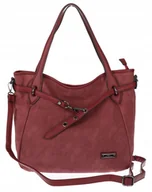 Torebki damskie - Torebka Damska Shopperka Worek Pojemna Modna Miejska Torba CH6683 Bordowa - miniaturka - grafika 1