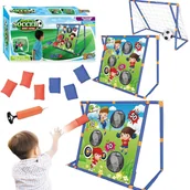 Piłki dla dzieci - Gra Sportowa Zestaw 2w1 Rzucanie Woreczkami Do Otworów Piłka Nożna Bramka - miniaturka - grafika 1