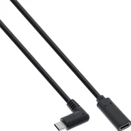 Kable komputerowe i do monitorów - InLine InLine® USB 3.2 Cable, Type C male angled to female, black, 0.5m - miniaturka - grafika 1