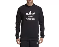 Bluzy męskie - adidas Bluza męska Trefoil Crew czarny czarny l - miniaturka - grafika 1
