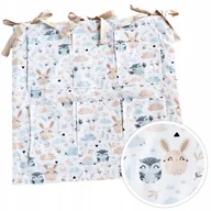 Organizery na łóżeczko - ORGANIZER PRZYBORNIK DO ŁÓŻECZKA DUŻY PUSZYSTY 6 KIESZENI BAWEŁNA OD BabyU - miniaturka - grafika 1