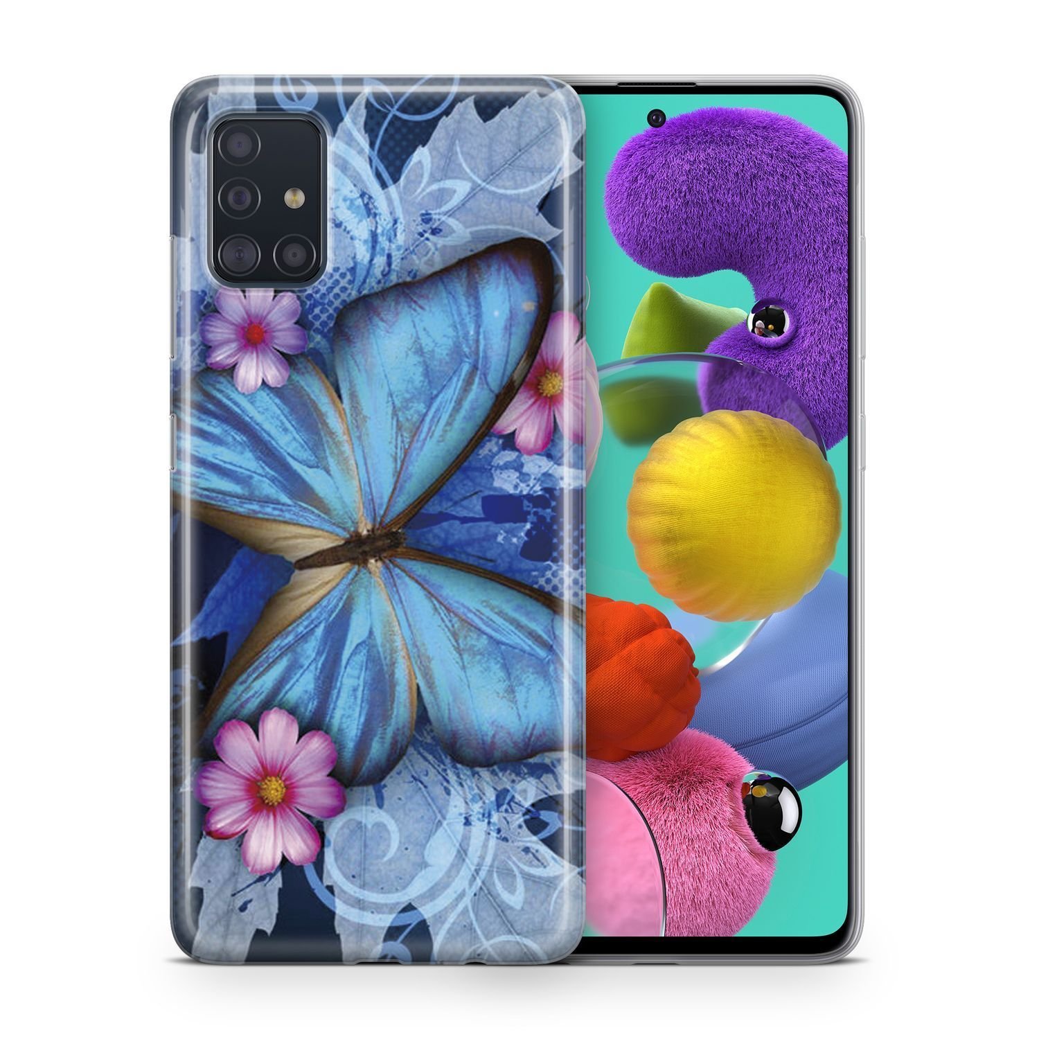 Etui na telefon komórkowy Pokrowiec ochronny na etui Huawei P20 Lite 2019 Pokrowiec Bumper Cases TPU, Model: Huawei P20 Lite 2019, Wybierz wzór: Butterfly Blue