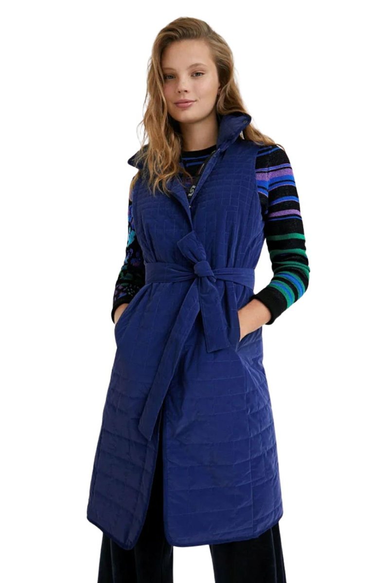 Bezrękawnik damski Desigual Tops Template granatowy długi -S