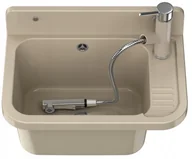Zlewy i komory gospodarcze - Zlew Gospodarczy Beż Komora Pralnia Garaż Bateria - miniaturka - grafika 1