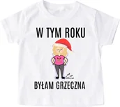 Koszulki dla dziewczynek - Koszulka NA MIKOŁAJKI W TYM ROKU BYŁAM GRZECZNA blondi - miniaturka - grafika 1