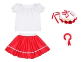 Dresy i komplety dla dziewczynek - ZESTAW NARODOWY BIAŁO-CZERWONY 134-140 4el - miniaturka - grafika 1