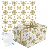 Scrapbooking - Papier OZDOBNY do pakowania na ŚWIĄTA Mikołaj prezent Boże Narodzenie ZŁOTY - miniaturka - grafika 1