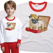 Piżamy dla dziewczynek - Piżama dziecięca Mops I Pizza Pies Słodki Mopsik 86/92 - VoloDonum - miniaturka - grafika 1