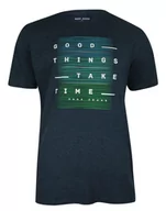 Koszulki męskie - T-shirt Granatowy, 100% Bawełna, z Nadrukiem, Męski, Krótki Rękaw, U-neck -PAKO JEANS - Pako Jeans - miniaturka - grafika 1