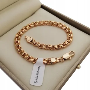 MĘSKA BRANSOLETKA GARIBALDI 21cm/6mm 18k PREZENT - Bransolety męskie - miniaturka - grafika 1