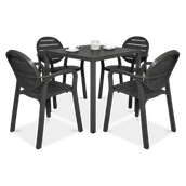 Meble ogrodowe - Zestaw Nardi PALMA/CUBE 80 4+1 Antracite - miniaturka - grafika 1