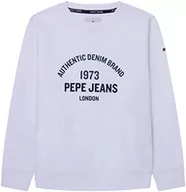 Bluzy dla dziewczynek - Pepe Jeans Timothy Bluza dziecięca, Biały (White), 8 lat - miniaturka - grafika 1