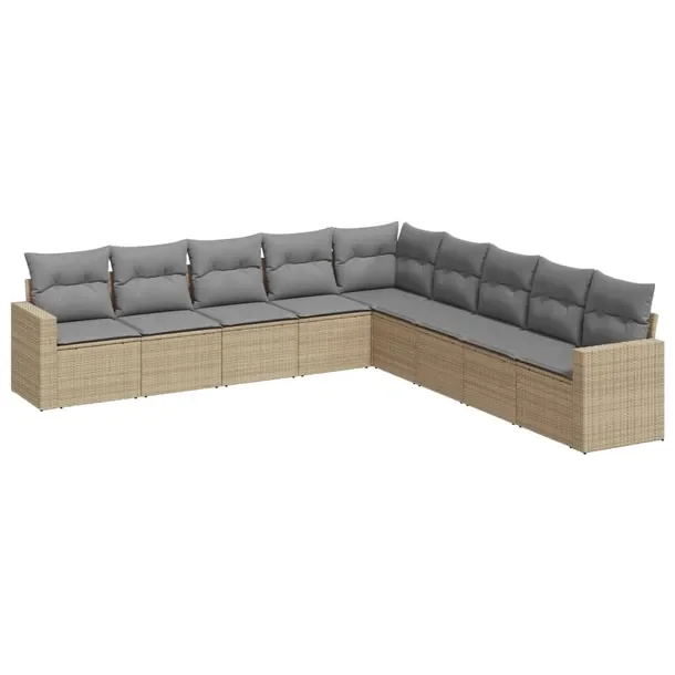 Zestaw mebli ogrodowych modułowych beżowy rattan PE 65,5 x 62 x 69 cm