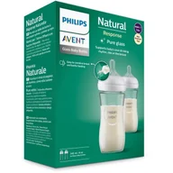 Butelki dla niemowląt - Scy933/02 Butelka Szklana Responsywna Natural 2X240Ml - miniaturka - grafika 1