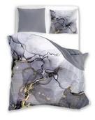 Pościel - Faro Pościel satyna bawełniana Minerals 140x200+70x90 cm szare i złote impresje - miniaturka - grafika 1