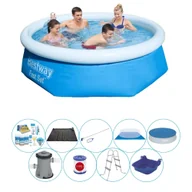 Baseny ogrodowe - Basen z akcesoriami - Bestway Fast Set 244x66 cm okrągły - miniaturka - grafika 1