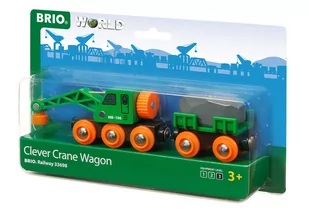 Brio Wagon dźwigowy z wagonem towarowym - Pociągi dla dzieci - miniaturka - grafika 1