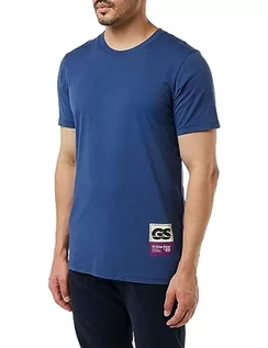 Koszulki męskie - G-STAR RAW Męski T-shirt z tyłu Slim R T, Niebieski (Rank Blue D23730-336-868), XS - grafika 1
