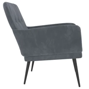 Lumarko Fotel, ciemnoszary, 62x79x79 cm, obity aksamitem - Fotele - miniaturka - grafika 5