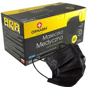 Maseczki do twarzy - Maseczki medyczne 50 szt. Opharm - czarne - miniaturka - grafika 1