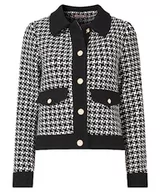 Kurtki damskie - Joe Browns Damska kurtka monochromatyczna w kratkę z kołnierzem, wielokolorowa, 10, czarny/biały, 36 - miniaturka - grafika 1
