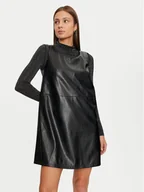 Sukienki - Vila Sukienka z imitacji skóry Dede 14099817 Czarny Slim Fit - miniaturka - grafika 1