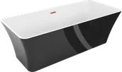 Wanny - Mexen Tonia wanna wolnostojąca 170 x 75 cm, biała/czarna, przelew miedź szczotkowana - 52171707575-65 - miniaturka - grafika 1